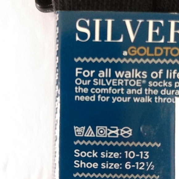 SILVERTOE GOLDTOE AQUAFX MOISTURE CONTROL DRESS SOCKS BLACK GRAY 3 PAIR SET NWT - Picture 4 of 6